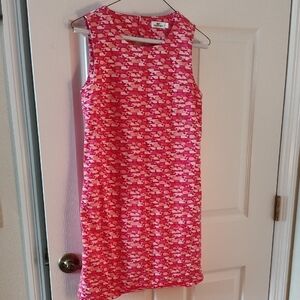 Vineyard Vines Pink Sheath Mini Dress Crew Neck Sleeveless